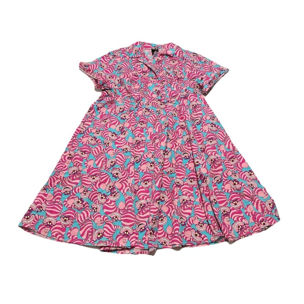 Torrid Disney Alice In Wonderland Cheshire Cat PinUp Rockabilly Swing Dress 24
